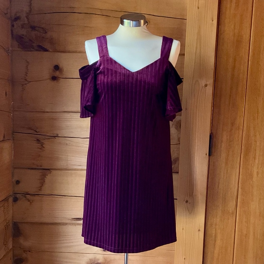 SKIES ARE BLUE Maroon Velvet Dress XS